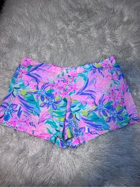 Lilly Pulitzer Ocean View shorts Size XL It Was All A Dream Print Pull On 5”
